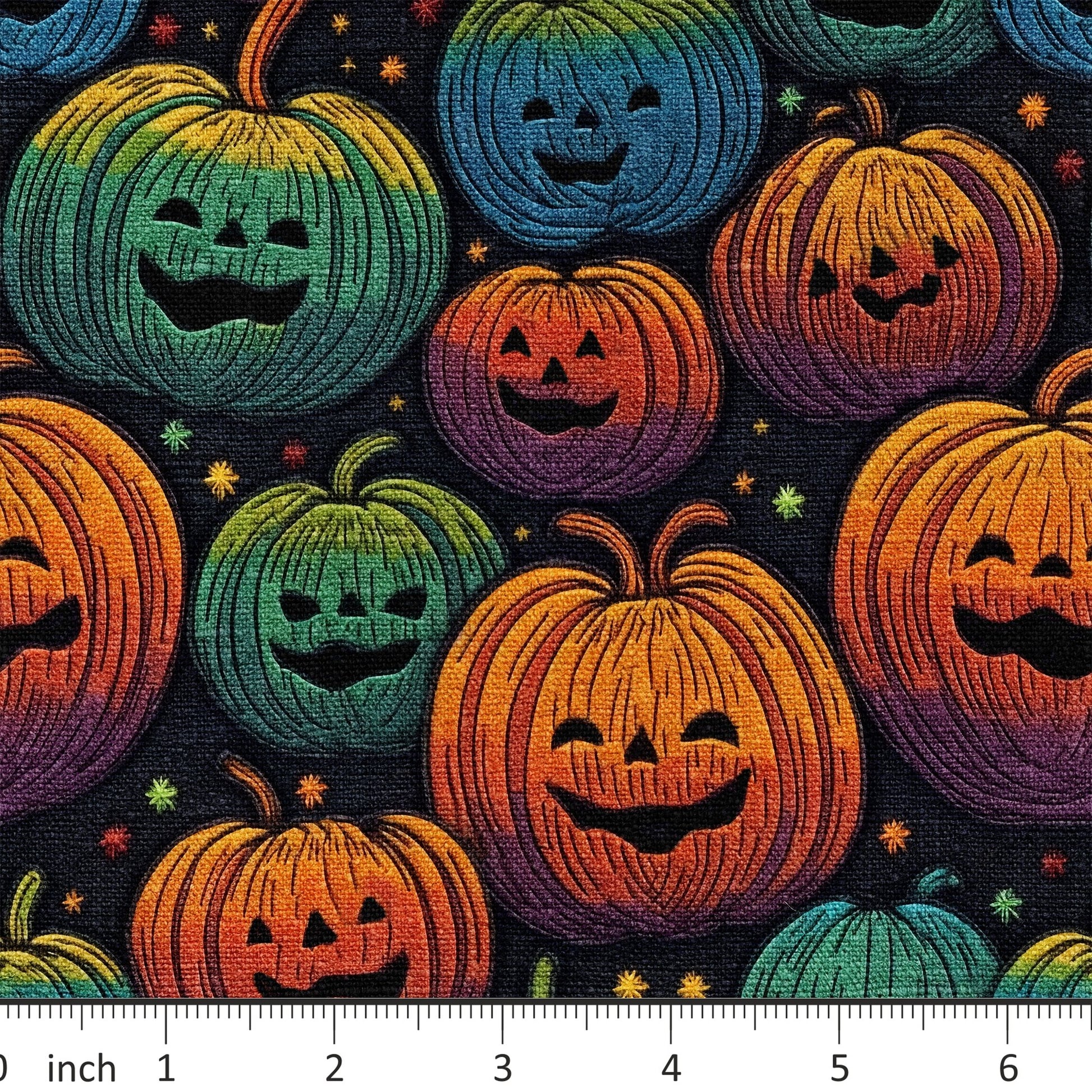 Raspberry Pattern Co- Embroidered - Colorful Jack O' Lanterns - Halloween - Little Rhody Sewing Co.
