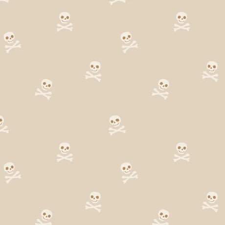 Skull and Bones Beige Small - Little Rhody Sewing Co.