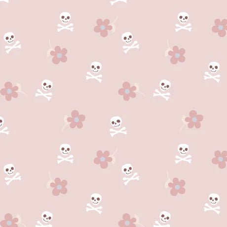 Skull and Bones Flower Pink Small - Little Rhody Sewing Co.