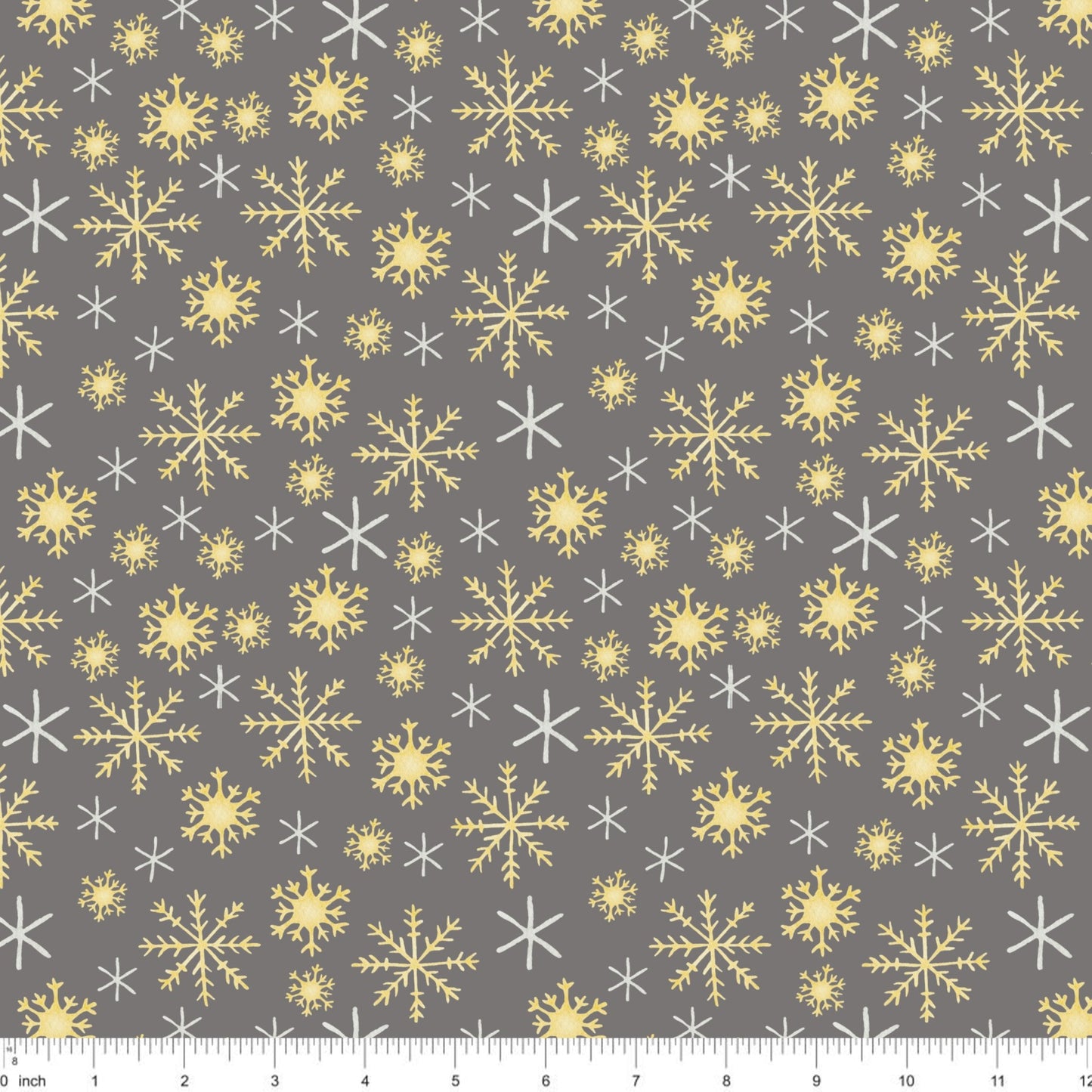 Snowflakes Gold - Dark - Winter Owl Coordinate - Little Rhody Sewing Co.