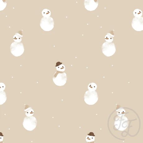 Snowmen Beige - Special Preorder - By the 1/2 yd - Discounts and Coupons Not Valid On This Product - Little Rhody Sewing Co.