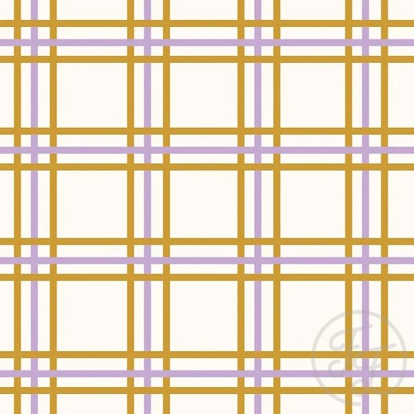 Stripe Block in Satin Sheen Gold and Wisteria Purple - Little Rhody Sewing Co.