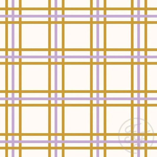 Stripe Block in Satin Sheen Gold and Wisteria Purple - Little Rhody Sewing Co.