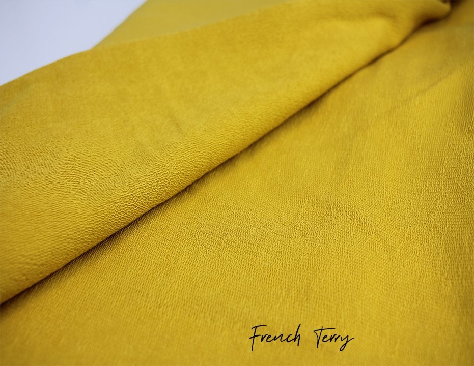 Sunflower Yellow - 2x1 Rib Knit - Jersey - French Terry - Fleeced French Terry - Euro Ribbing - Waffle Knit - Little Rhody Sewing Co.