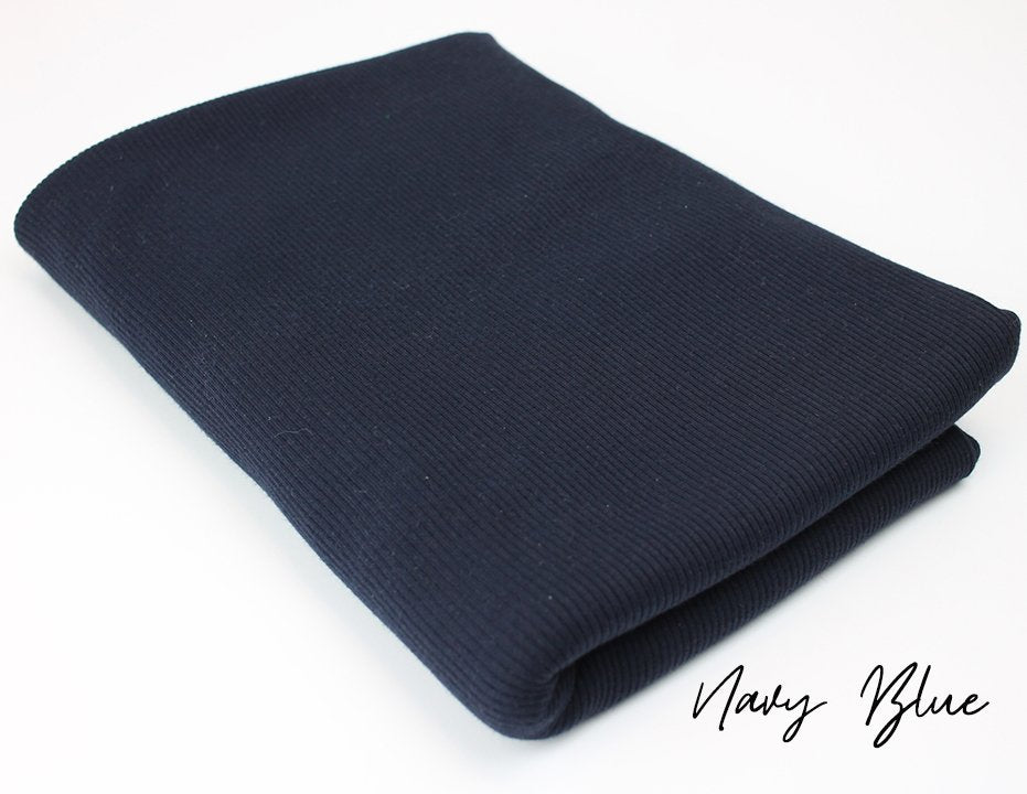 Swafing - Navy Blue - In Stock in Rib Knit - Available by Preorder in Euro Ribbing, Jersey, French Terry, Fleeced French Terry, Waffle - Little Rhody Sewing Co.
