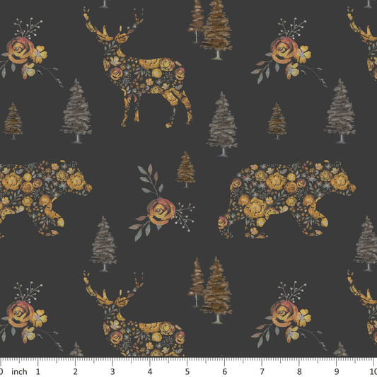 Tatra Cottage - Autumn Silhouettes - Earthy Autumn Floral Coordinate - Little Rhody Sewing Co.