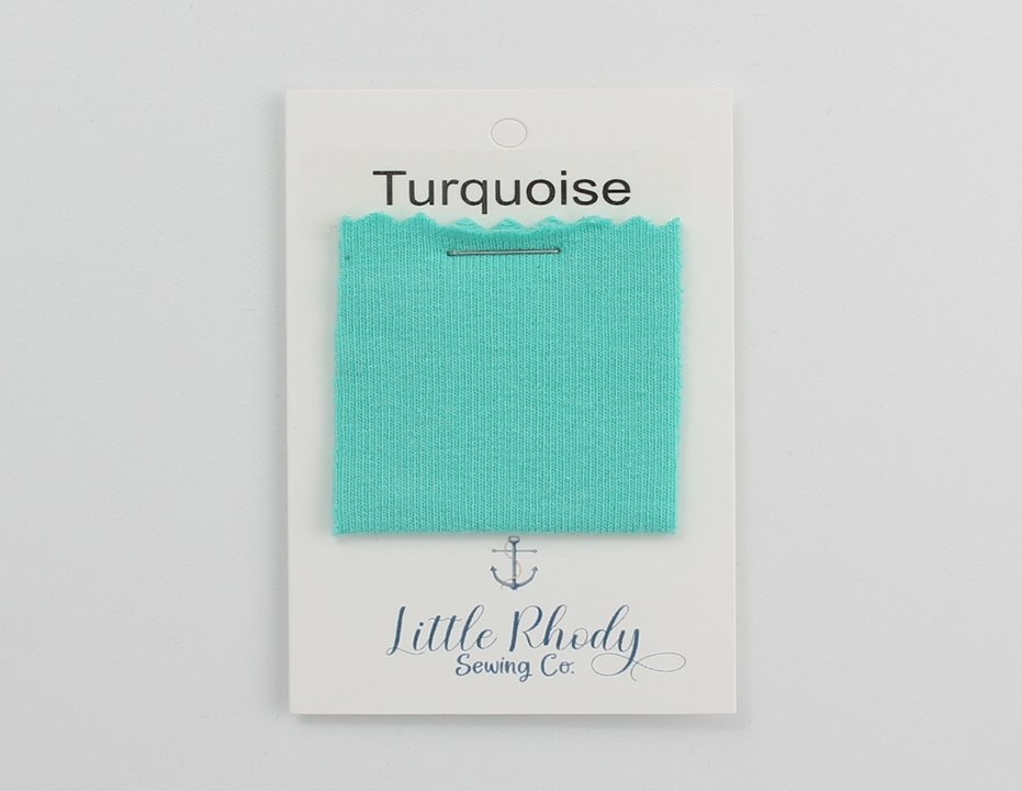 Turquoise - Euro Ribbing - Jersey- French Terry - Fleeced French Terry - Little Rhody Sewing Co.