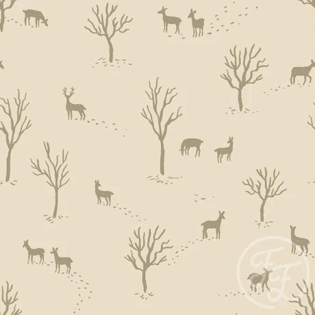 Wandering Deer Beige Olive - Little Rhody Sewing Co.
