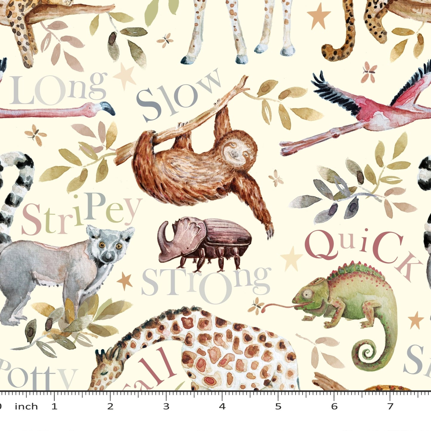 Wharfedale Studio - Jungle Animal Opposites - Little Rhody Sewing Co.